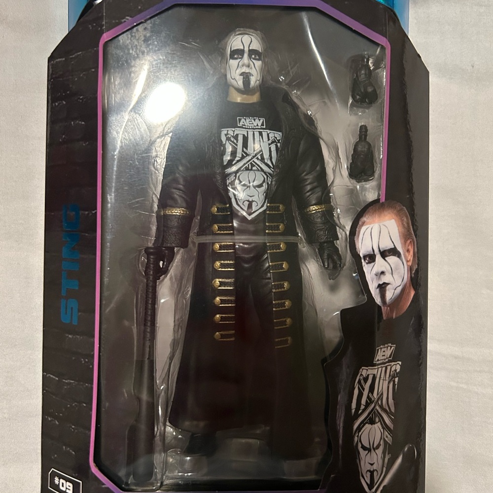 AEW Sting Action Figure with Black and Gold Coat